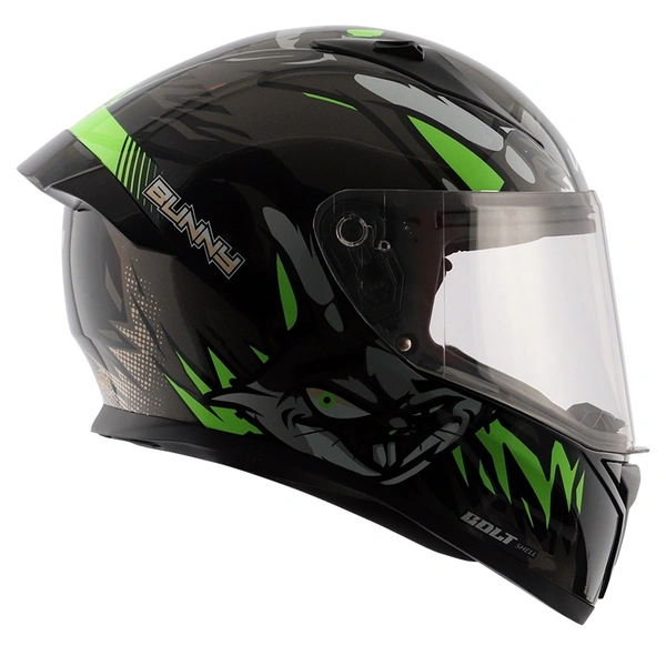 Vega Bolt Bunny Dull Black Green Helmet - M