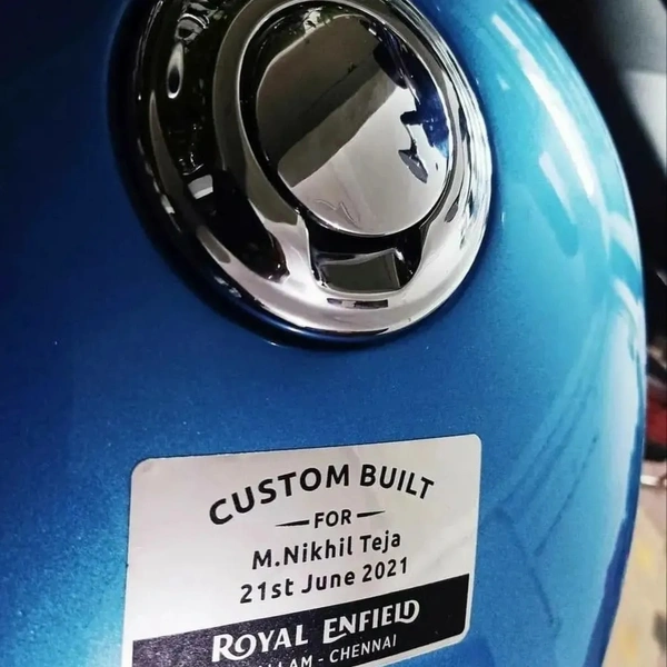 Customized Tank Plastic Sticker for Royal Enfield Bikes (PREPAID ORDER ONLY)