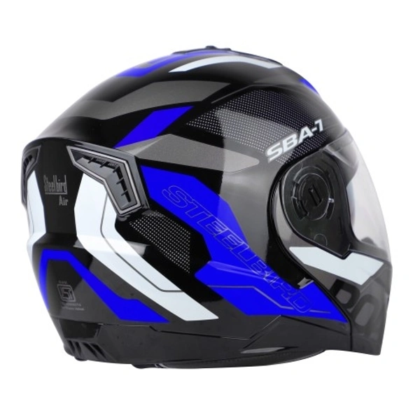 Steelbird SBA-7 ROAD Glossy Black With Blue (with Inner Sun Shield) - L