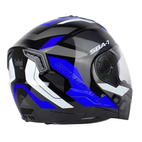 Steelbird SBA-7 ROAD Glossy Black With Blue (with Inner Sun Shield) - M