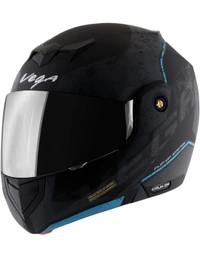 Vega Crux Dx Victor Dull Black Grey Helmet with Clear Visor - L