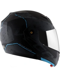 Vega Crux Dx Victor Dull Black Grey Helmet with Clear Visor - L