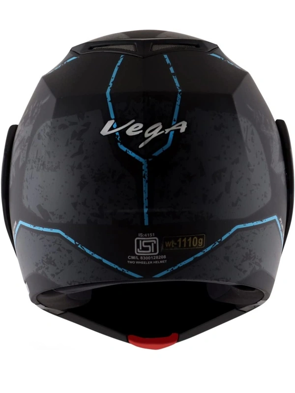 Vega Crux Dx Victor Dull Black Grey Helmet with Clear Visor - L