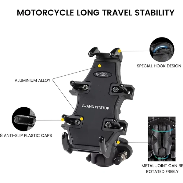 Grand Pitstop 4-Sided Grip Mobile Holder Mount - Black