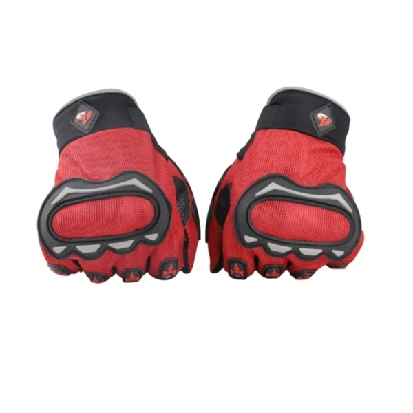 Steelbird Full Finger Riding Gloves (Red/Grey) - L
