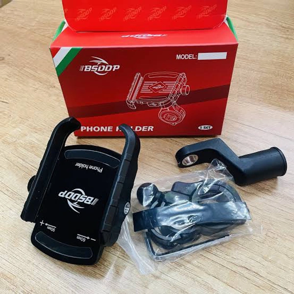 BSDDP Jaw-Grip Bike / Motorcycle / Scooter Mobile Phone Holder Mount, Ideal for Maps and GPS Navigation (Black)