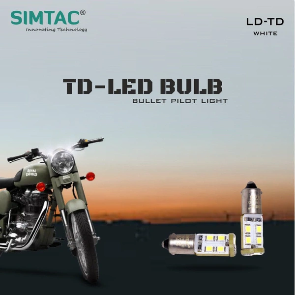 Simtac | 360° LED Bulbs For Bike /Pilot/Tiger/Eye Light Bullet LED Lights Bulb| TD - Blue