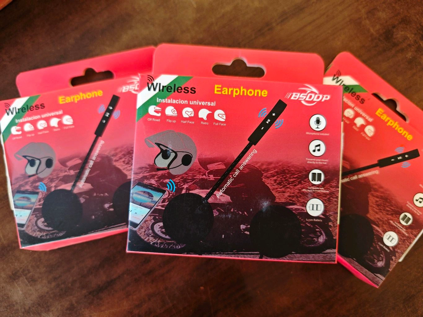 BSDDP Bluetooth for Helmet Over The Ear Headset with Mic (Black)