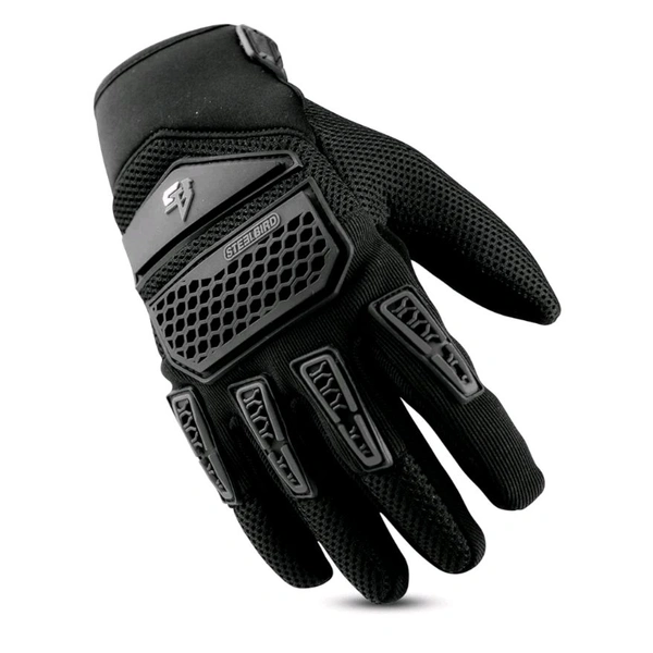 Steelbird Polyester Adventure A-2 Full Finger Bike Riding Gloves (Olive Green) - XL