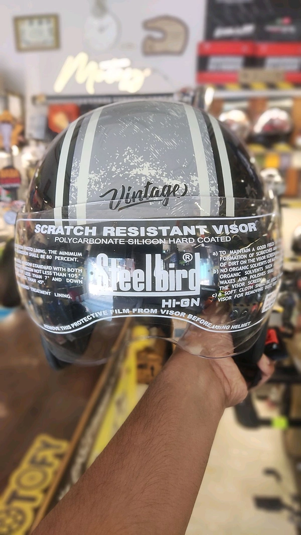 Steelbird SBH-54 Vintage Black Grey Glossy - L