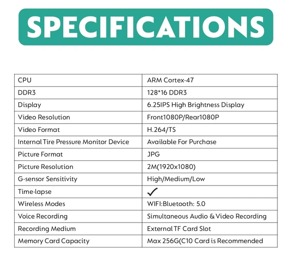 Simtac Motorcycle Navigation DVR & Display Screen – M6DT