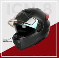 Ignyte IGN-8 ISI/DOT Certified Full Face Helmet (Glossy Black Grey) - M