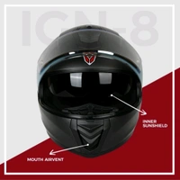 Ignyte IGN-8 ISI/DOT Certified Full Face Helmet (Glossy Black Grey) - M
