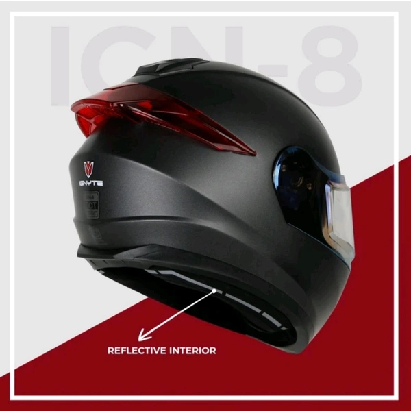 Ignyte IGN-8 ISI/DOT Certified Full Face Helmet (Glossy Black Grey) - M