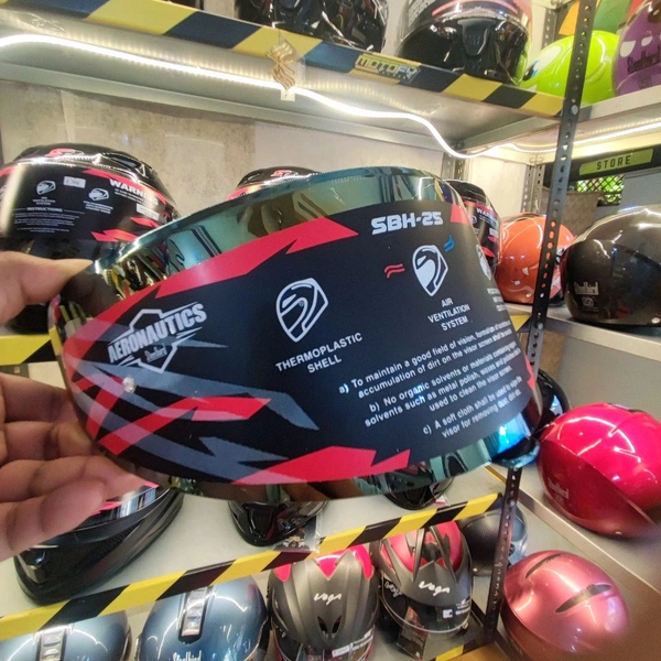 Steelbird SBH-25 Sharp Chrome Blue Visor (Helmet Not Included)