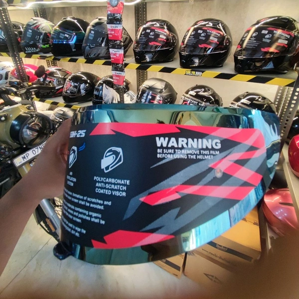 Steelbird SBH-25 Sharp Chrome Blue Visor (Helmet Not Included)