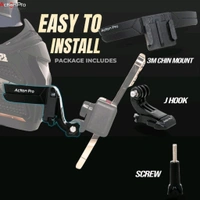 Action Pro 3M Helmet Chin Mount Strap Compatible with Gopro/ Insta 360/ SJCAM/ DJI Osmo and All Action Cameras and Smartphones