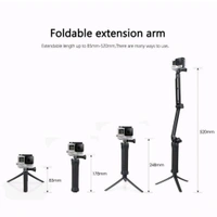 Action Pro 3 Way Monopod Tripod Mount Extension Arm For Action Cameras 
