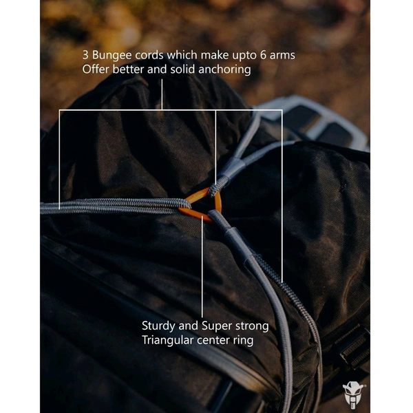 Hexapod Bungee Tie-down System - 32" / 80cms - Grey + Orange