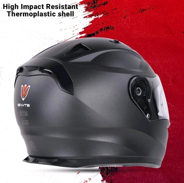 Ignyte IGN-7 ISI/DOT Certified Full Face Helmet with Inner Smoke Sun Shield Motorbike Helmet (Matt Black with Anti Fog Clear Visor) - L