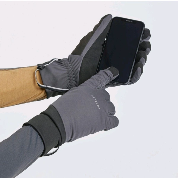 Decathlon SIMOND Adults Winter & Windproof Tactile Trekking Gloves, MT900 - GREY