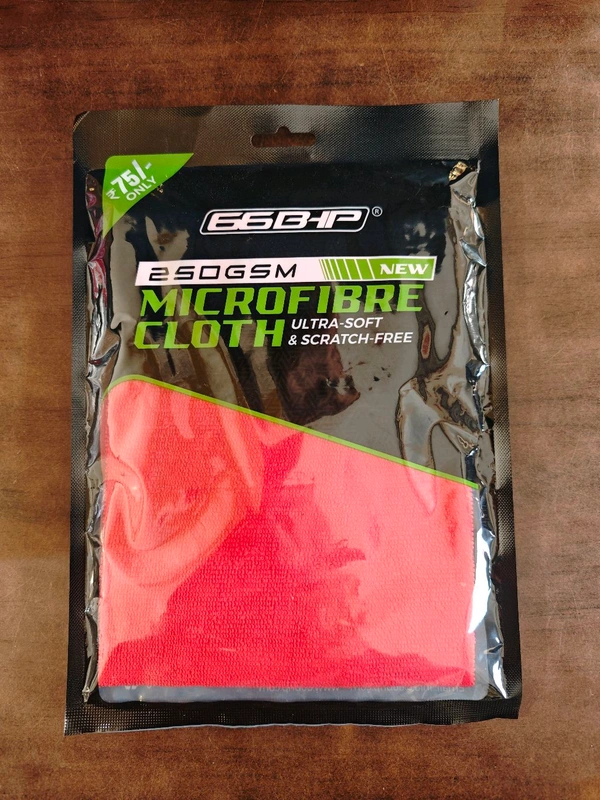 66BHP Premium 250 GSM Microfiber Cloth – Ultra Soft & High Absorbency - Red