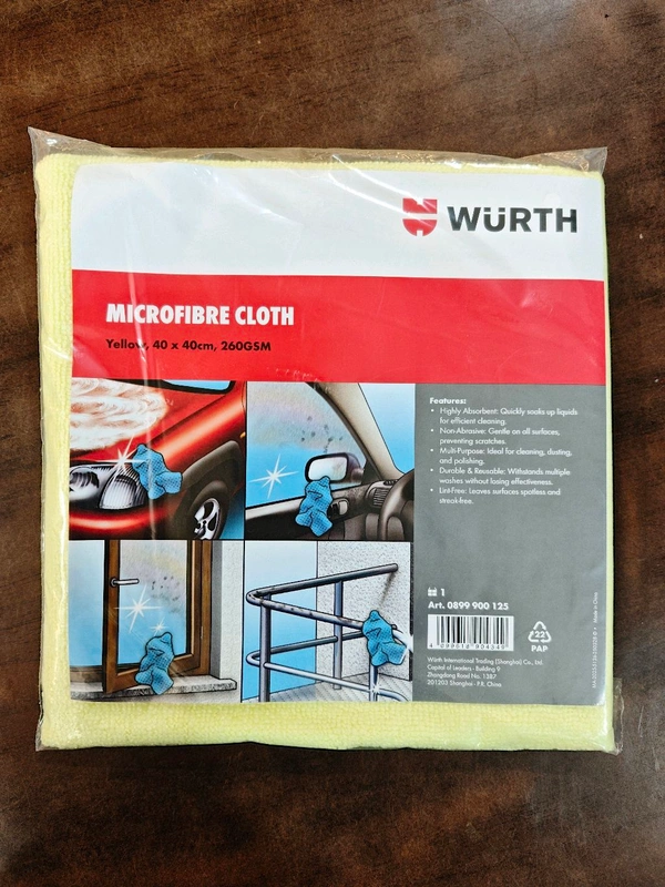 Wuerth Microfiber Cloth - Yellow (260GSM)