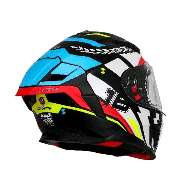 Ignyte IGN-16 ISS DOT Steady Glossy Black With White Blue - L