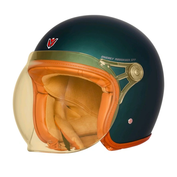 Ignyte IGN-58 Solid ISI/DOT Certified Open Face Helmet for Men and Women (Glossy Deep Green) - L SIZE