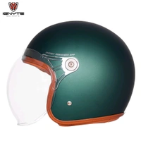 Ignyte IGN-58 Solid ISI/DOT Certified Open Face Helmet for Men and Women (Glossy Deep Green) - L SIZE