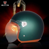 Ignyte IGN-58 Solid ISI/DOT Certified Open Face Helmet for Men and Women (Glossy Deep Green) - L SIZE