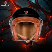 Ignyte IGN-58 Solid ISI/DOT Certified Open Face Helmet for Men and Women (Glossy Black)