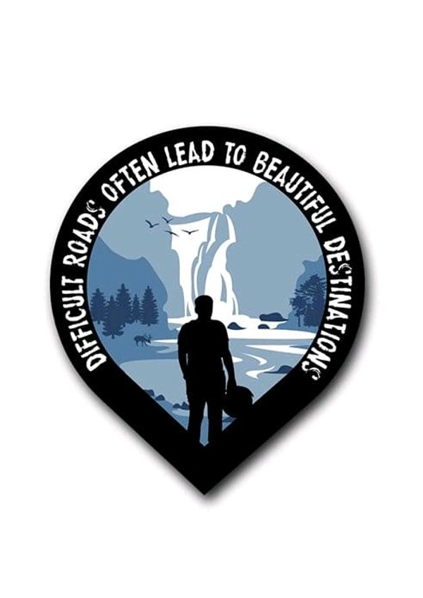 Motofy Sticker (Difficult Roads Often Leads To Beautiful Destinations)