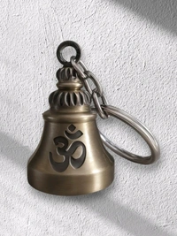 Goodluck Guardian Bell OM Trishul Metal for Bikers & Travellers - Golden
