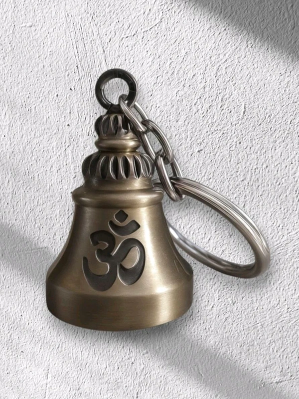 Goodluck Guardian Bell OM Trishul Metal for Bikers & Travellers - Golden