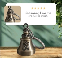 Goodluck Guardian Bell OM Trishul Metal for Bikers & Travellers - Golden