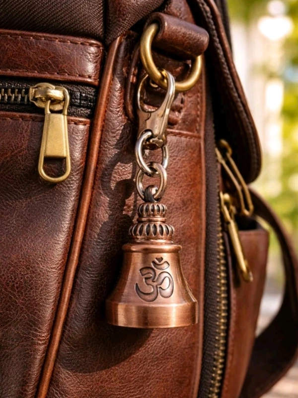 Goodluck Guardian Bell OM Trishul Metal for Bikers & Travellers - Bronze