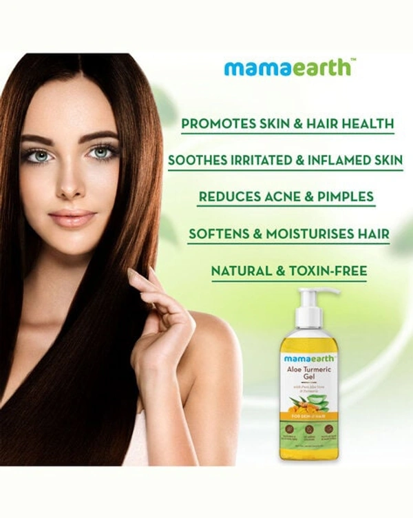 Mamaearth Aloe Turmeric Gel with Pure Aloe Vera & Turmeric for Skin & Hair 300 ml