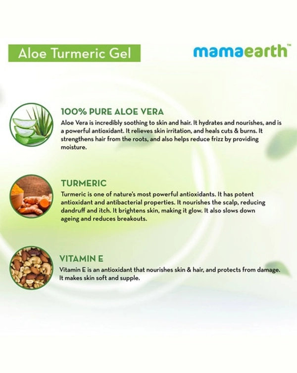 Mamaearth Aloe Turmeric Gel with Pure Aloe Vera & Turmeric for Skin & Hair 300 ml