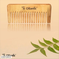 Oilanic Handmade Medium Detangler Neem Wooden Comb(5.5 inches) & Dressing Handle Comb(7.5 inches)- For Antidandruff Men & Women Combo pack of 4 Pcs(2 Pcs Each variety)