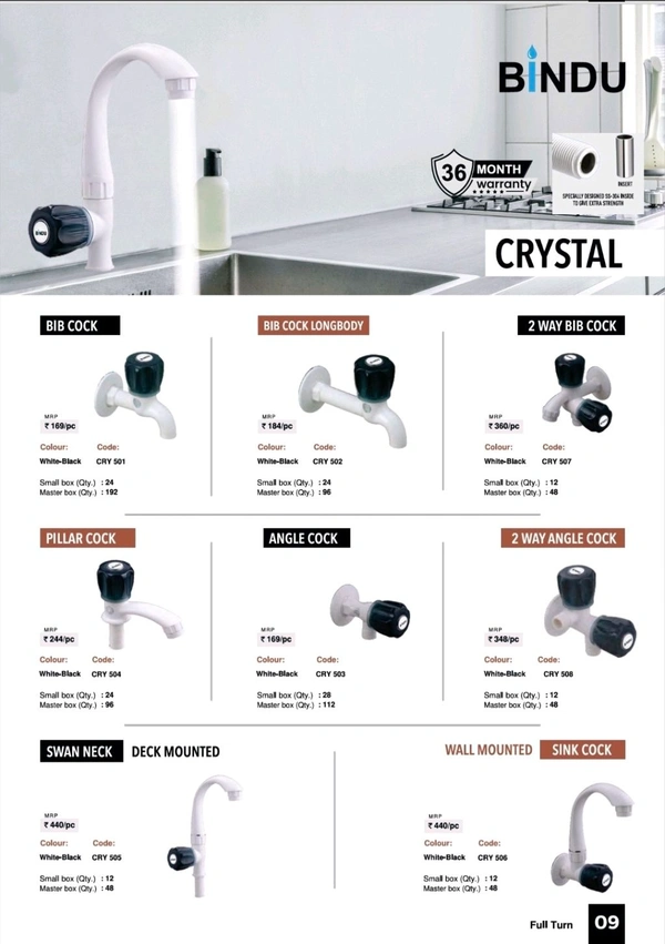 BINDU PTMT TAPS (CRSYTAL SERIES)