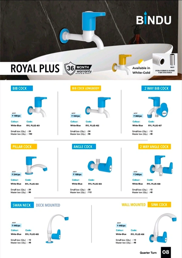 BINDU PTMT TAPS (ROYAL PLUS SERIES)