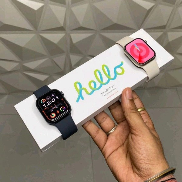 Hello Watch 3 Pro Plus SmartWatch 45mm With Super AMOLED Display, IP68 Rating, NFC, Compass, Always on Display, Sport Watch And 4GB Internal Storage  - Silver, 1 Month Cybzone Warranty