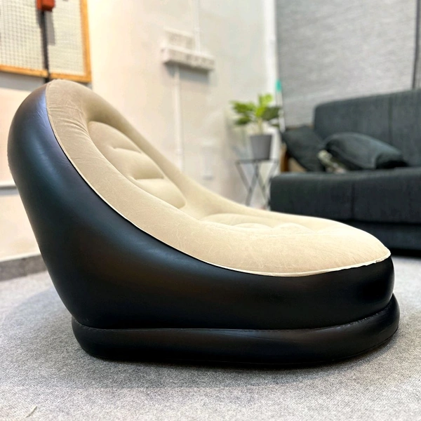 Filling Bean Bag 2 Set Portable Inflatable Lazy Sofa Bed Outdoor Beach Garden PVC 2 Seater Inflatable Sofa (Color - Brown, DIY(Do-It-Yourself)