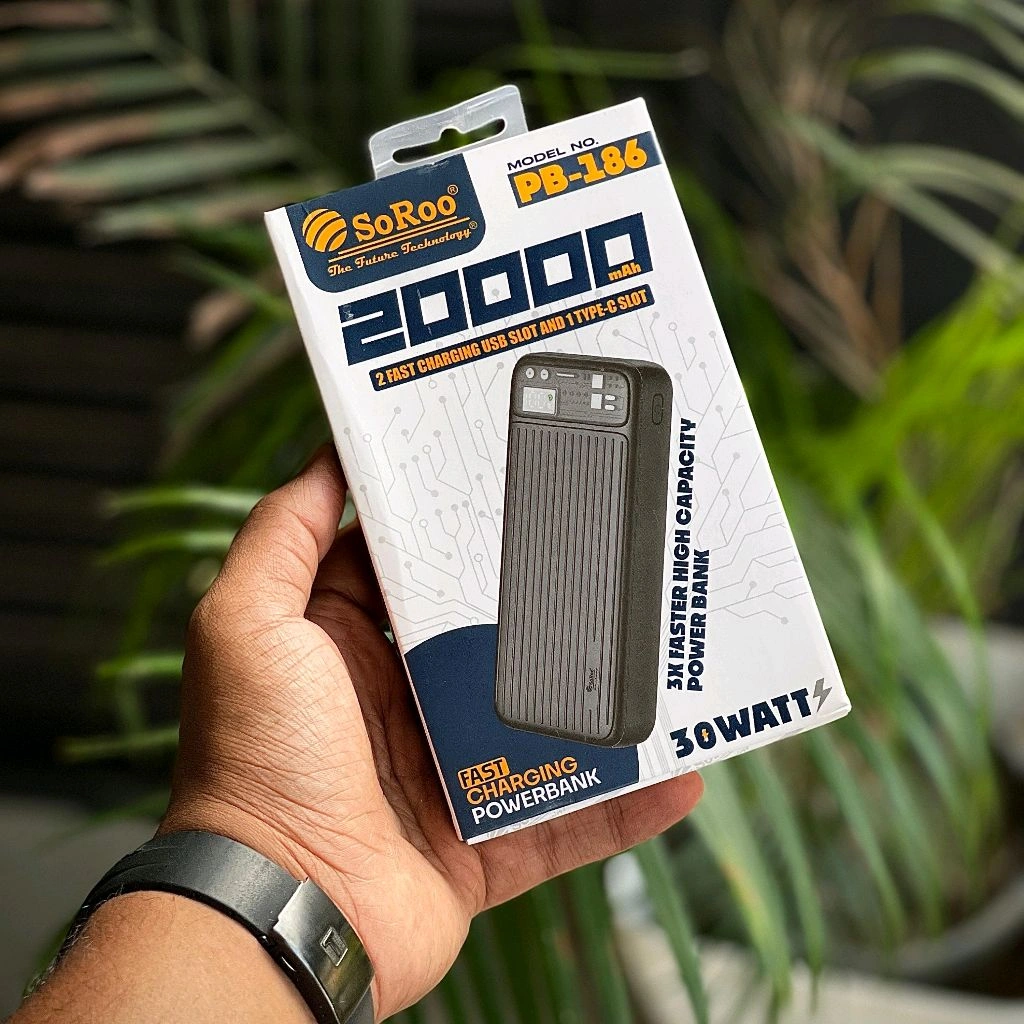 Original Soroo PB-186 30 Watt 20000mah Portable Powerbank