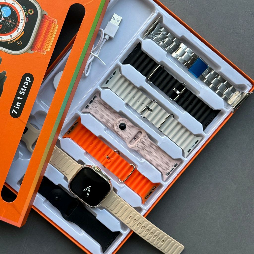 High Brand CDと7incセット 7 in 1 Strap Series 8 Ultra 49 MM Smartwatch Combo Pack, Hiwatch