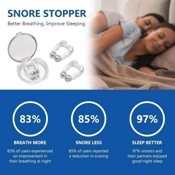 Anti Snoring Device for Men and Women | Snore Free Nose Clip | Silicone Magnetic Nose Clip | Soft Silicon Nose Clip | Anti Snoring Magnet Clip | Anti Snoring Device - Pack Of 4