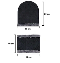 Winter Woolen Hat and Scarf Neck Scarf Warm Knit Hat Thick Fleece Lined Winter Hat & Scarf for Men Women (Combo)