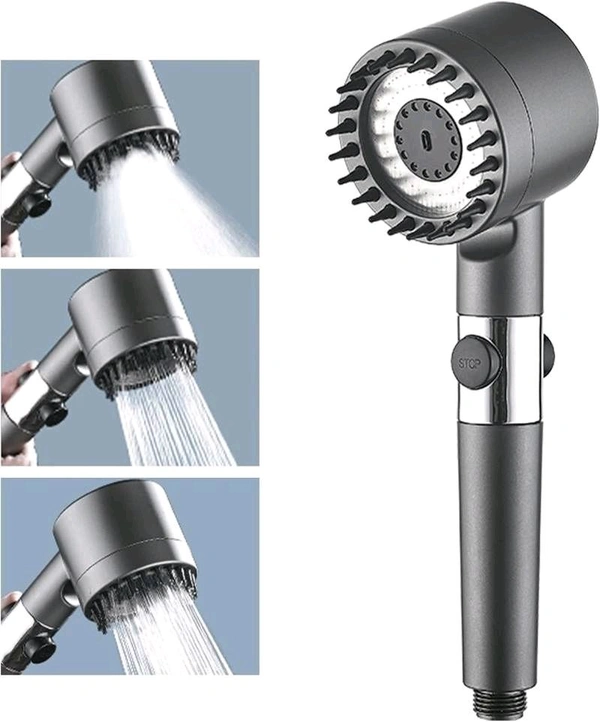 4 in 1 High Pressure Massage Shower Head, 3 Modes Filtered Shower Head, Water Saving Shower Heads with Hand Shower, Bathroom Body Head Hair Hand Bath Brush