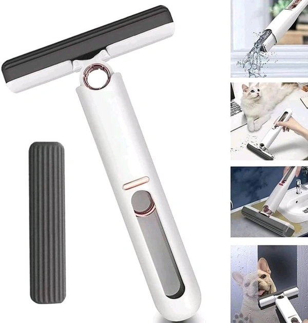 Modern Portable Self-Squeeze Mini Mop for Floor Cleaning 180° Squeeze Mop, Wet & Dry Use Cleaning for Small Spaces Kitchen, Bathroom, car Window Wall, Table Mini Cleaner.